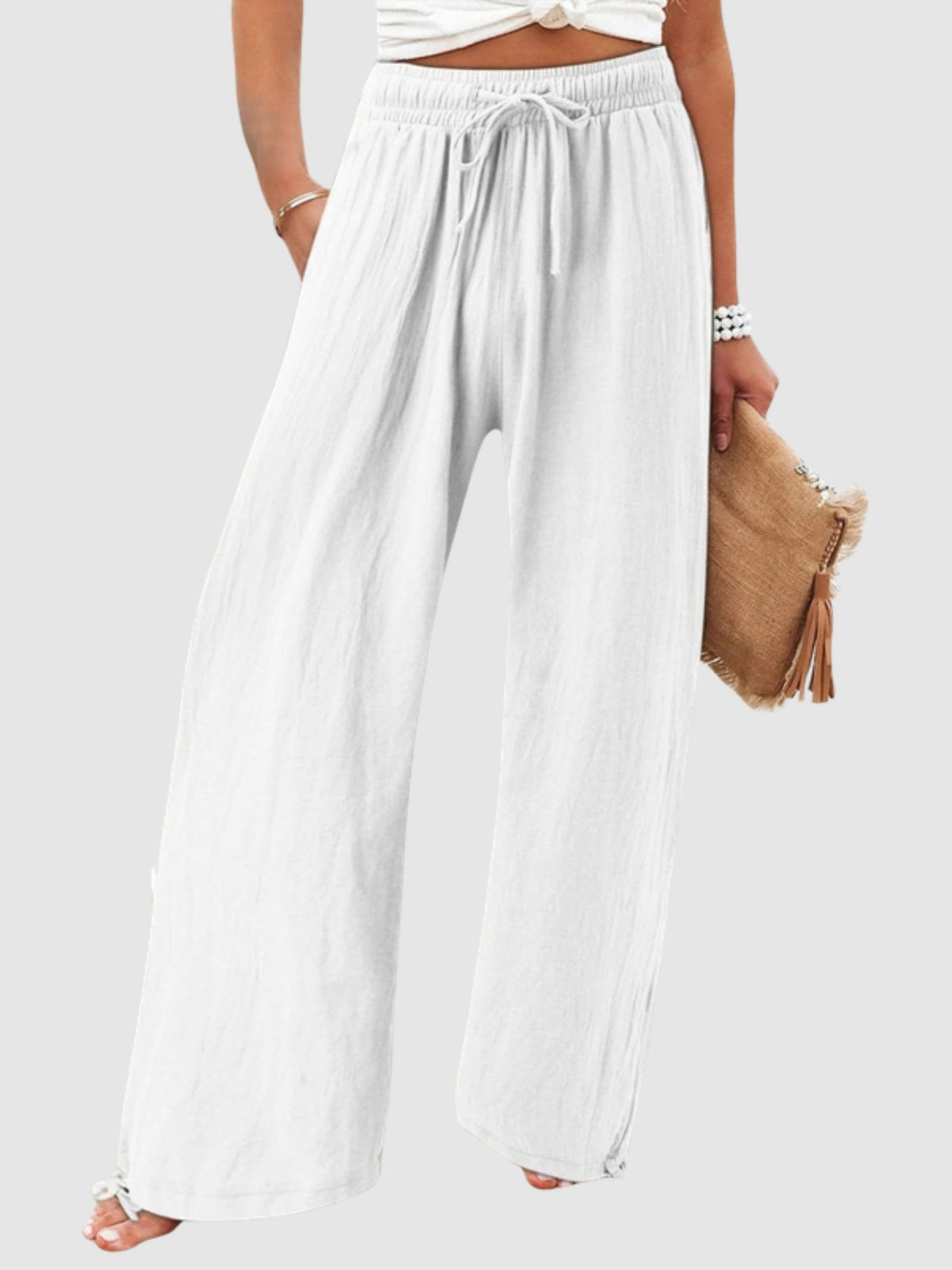 Olwen wide leg pants - White