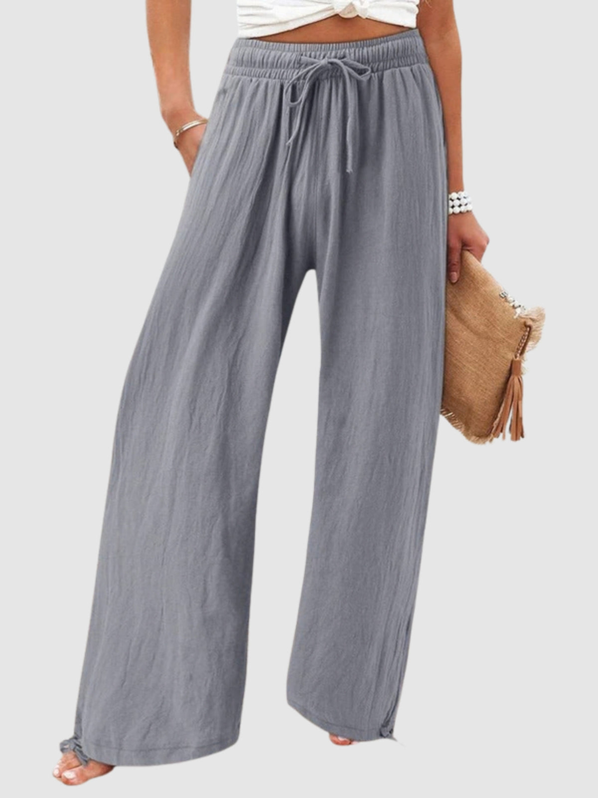 Olwen wide leg pants - Grey