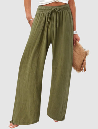 Olwen wide leg pants - Army Green