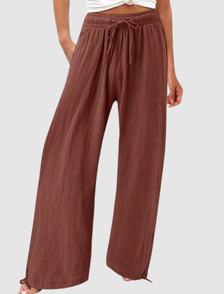 Olwen wide leg pants - Dark Brown