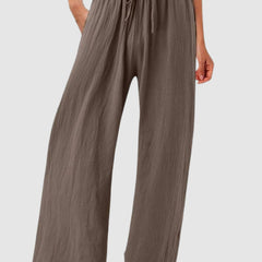 Olwen wide leg pants - Coffee Brown