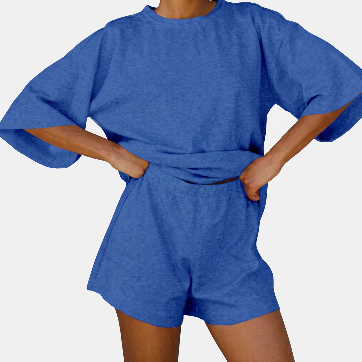 Women's Lounge Set Three Quarter Sleeve Top and Shorts