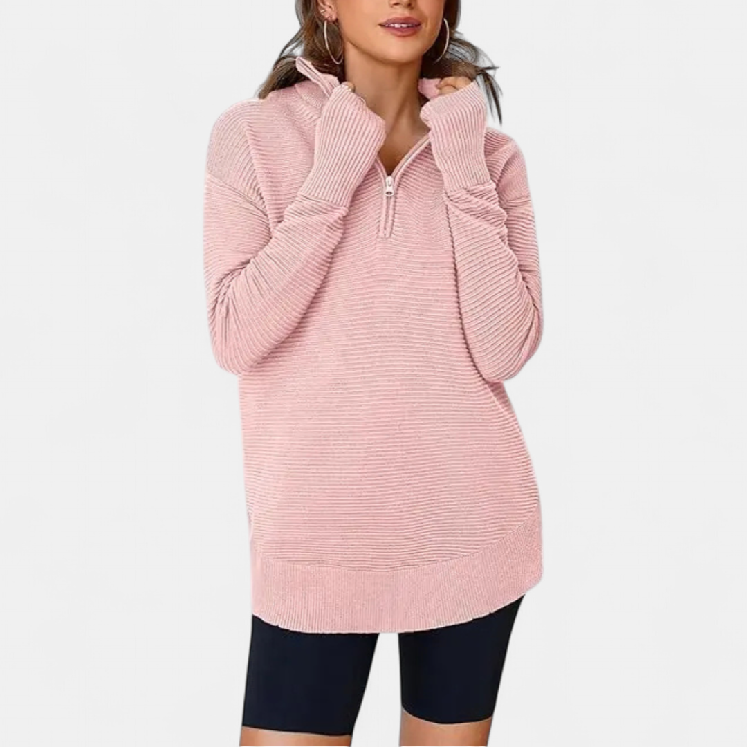 WAVERLY™ – Cozy Half-Zip Ribbed Sweater