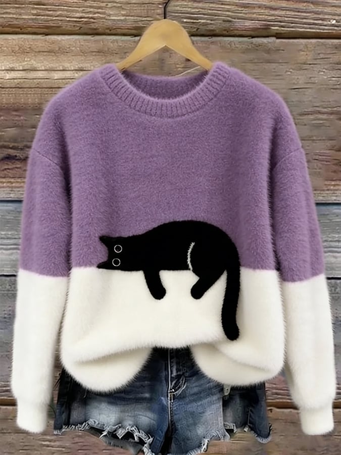 Lottie Cosy Oversized Sweater - Purple