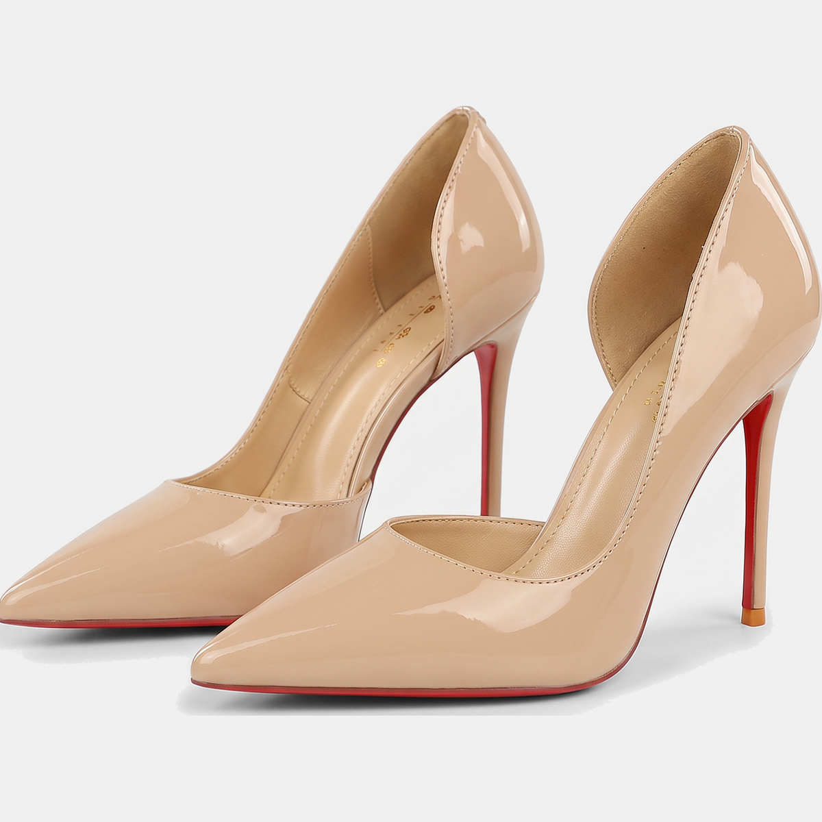 Women's Patent Leather Pointed Toe D'Orsay Stiletto Heels