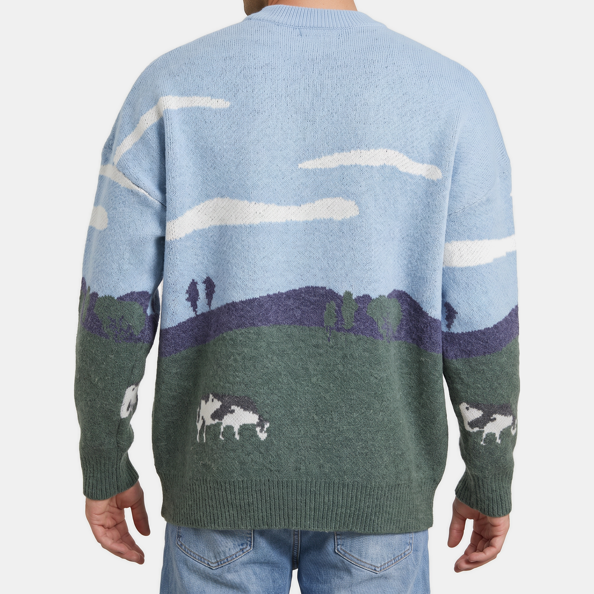 Women's Oversized Intarsia Knit Scenic Sweater