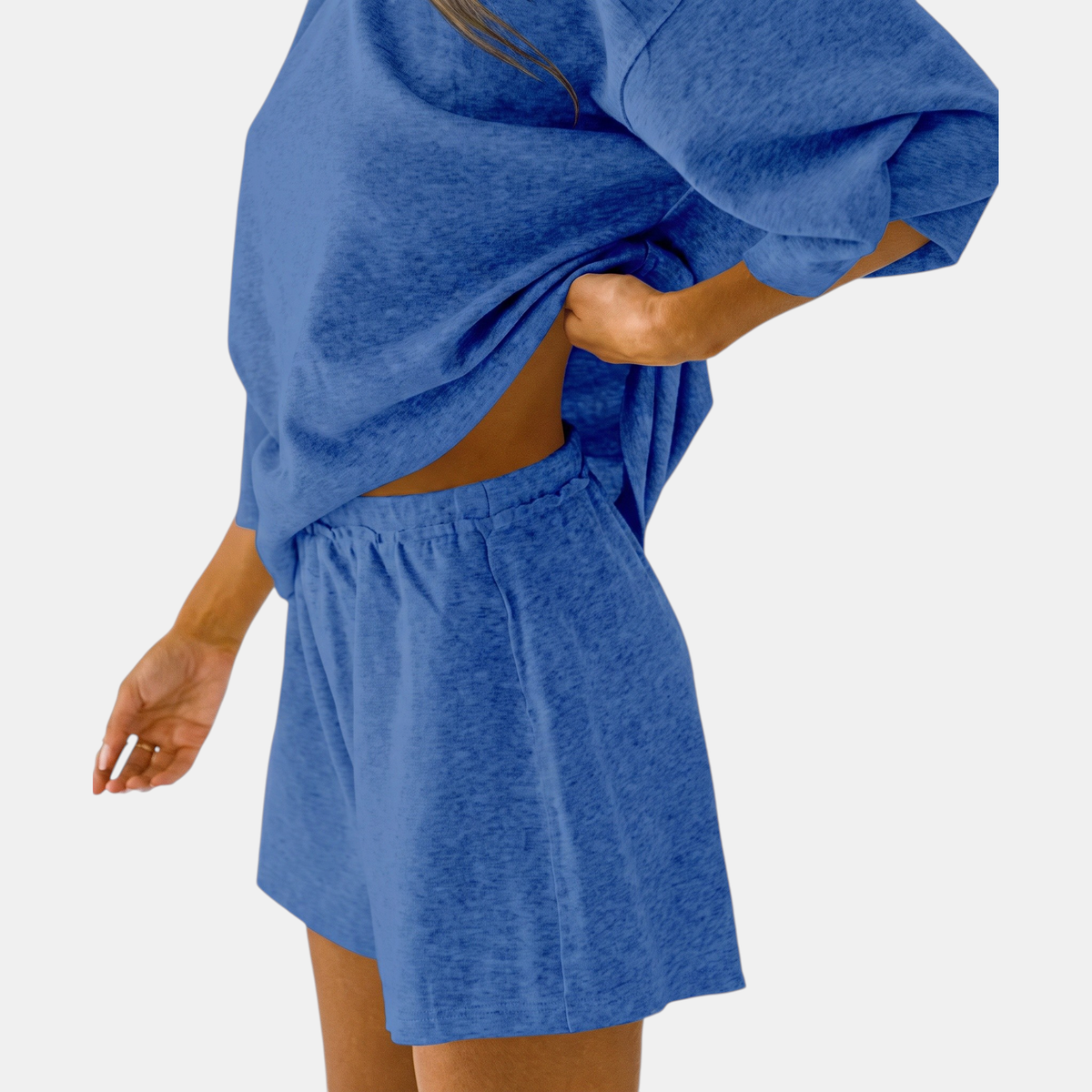 Women's Lounge Set Three Quarter Sleeve Top and Shorts