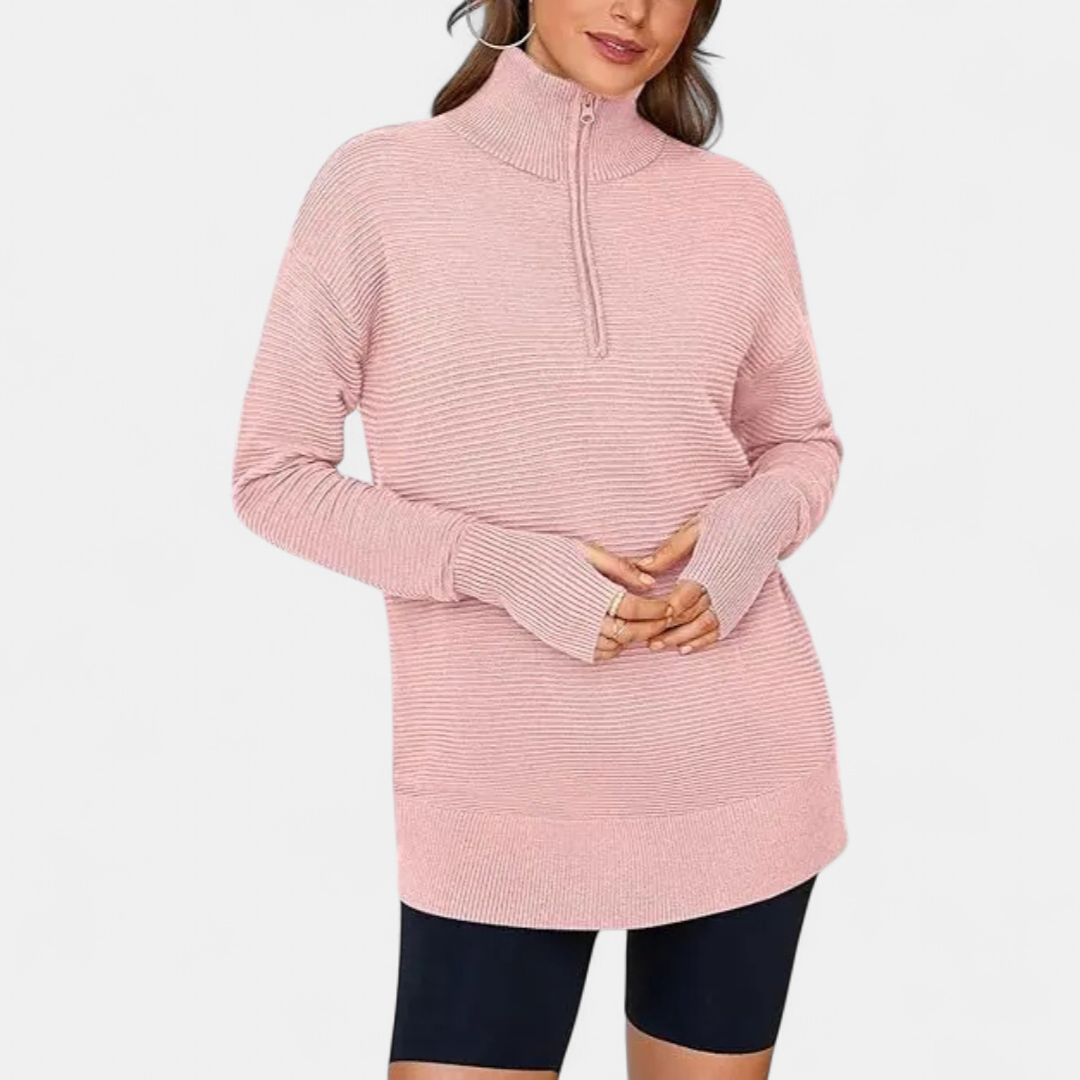 WAVERLY™ – Cozy Half-Zip Ribbed Sweater