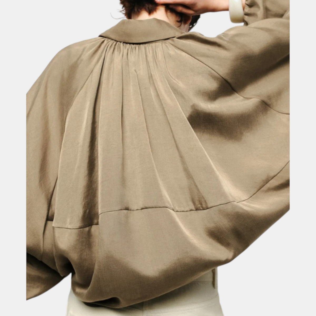 Women's Oversized Bubble Hem Batwing Bomber Jacket