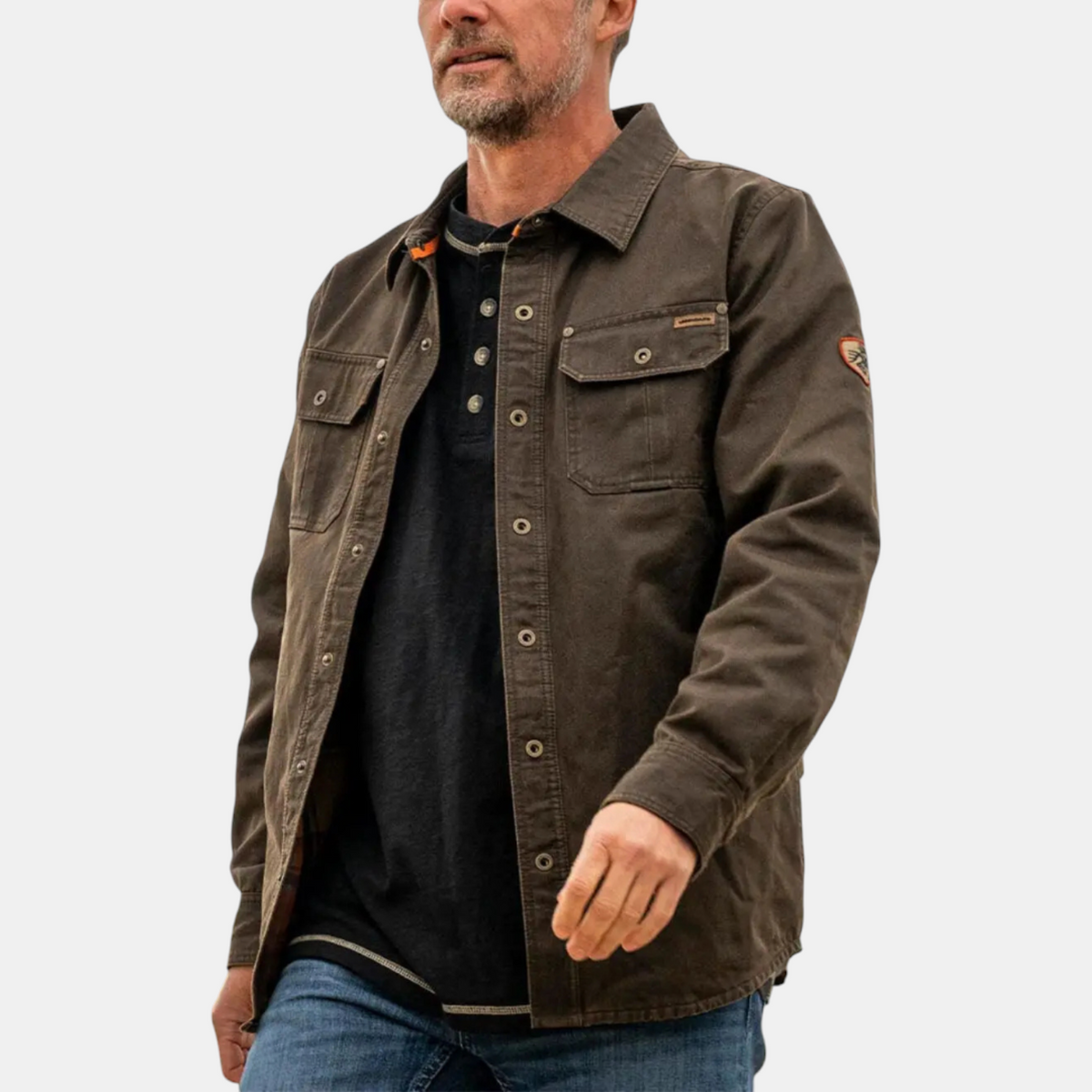 Women's Waxed Canvas Snap Button Flannel Lined Shacket