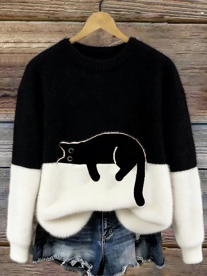 Lottie Cosy Oversized Sweater - Black