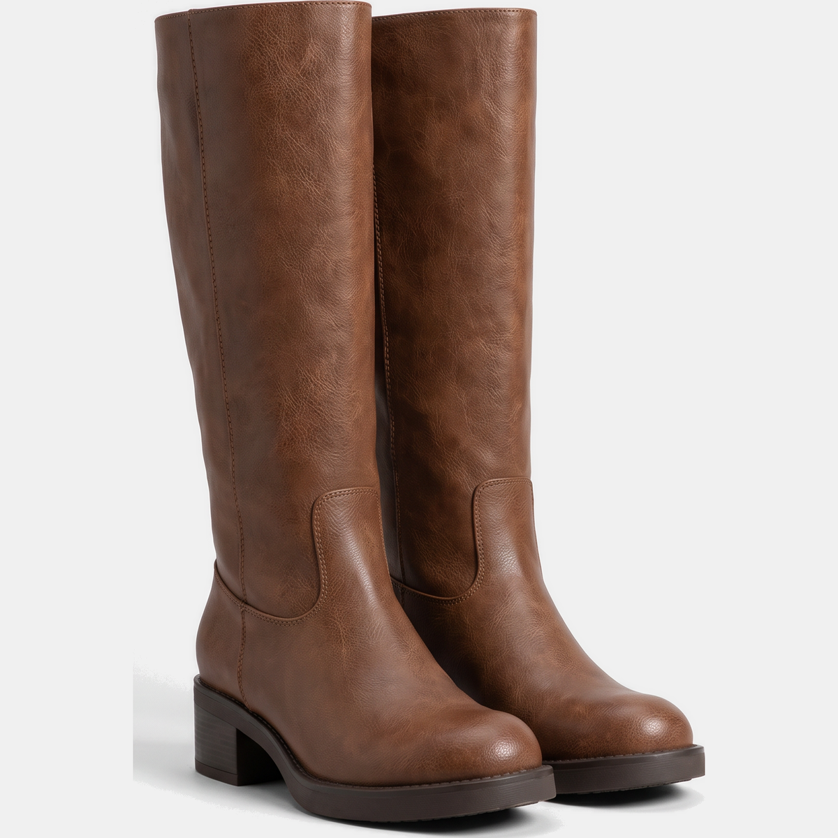 Women's Square Toe Block Heel Knee High Boots