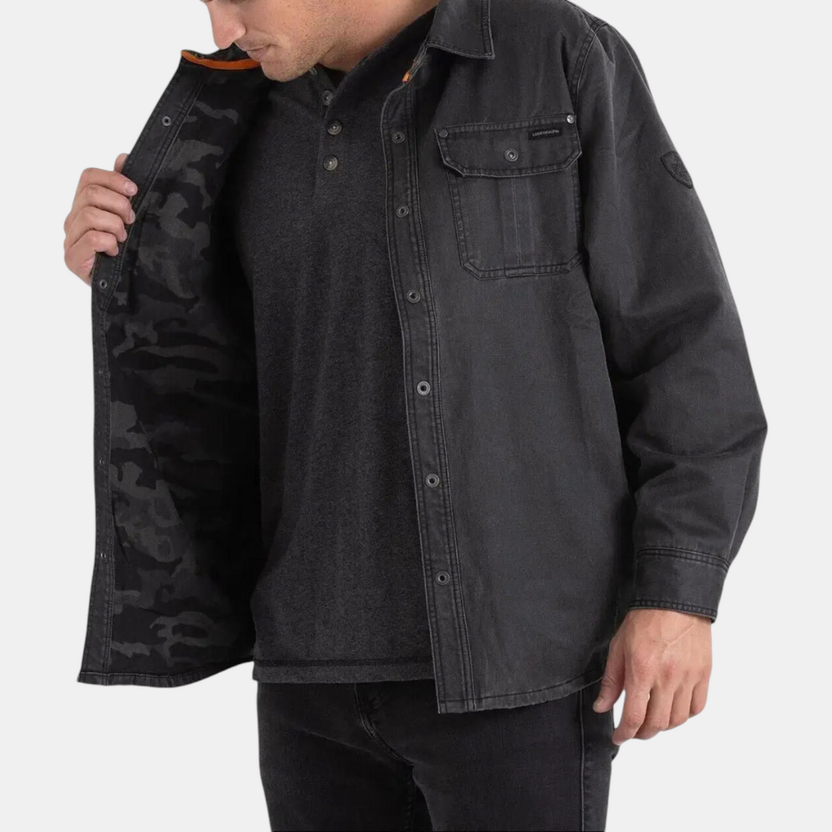 Women's Waxed Canvas Snap Button Flannel Lined Shacket