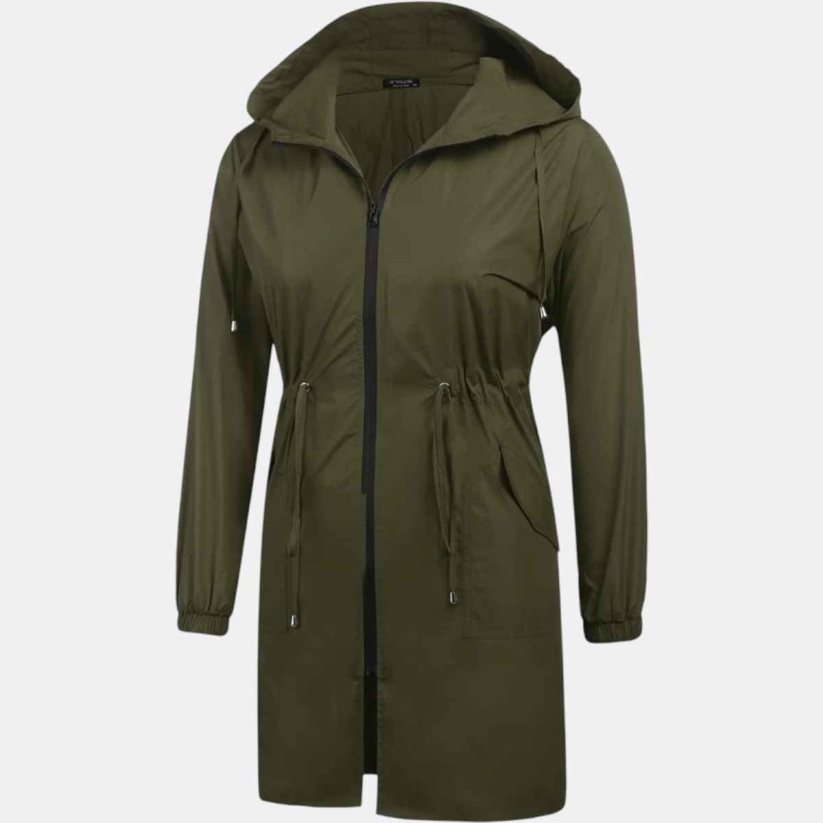 Women's Windbreaker Drawstring Waist Hooded Outdoor Jacket