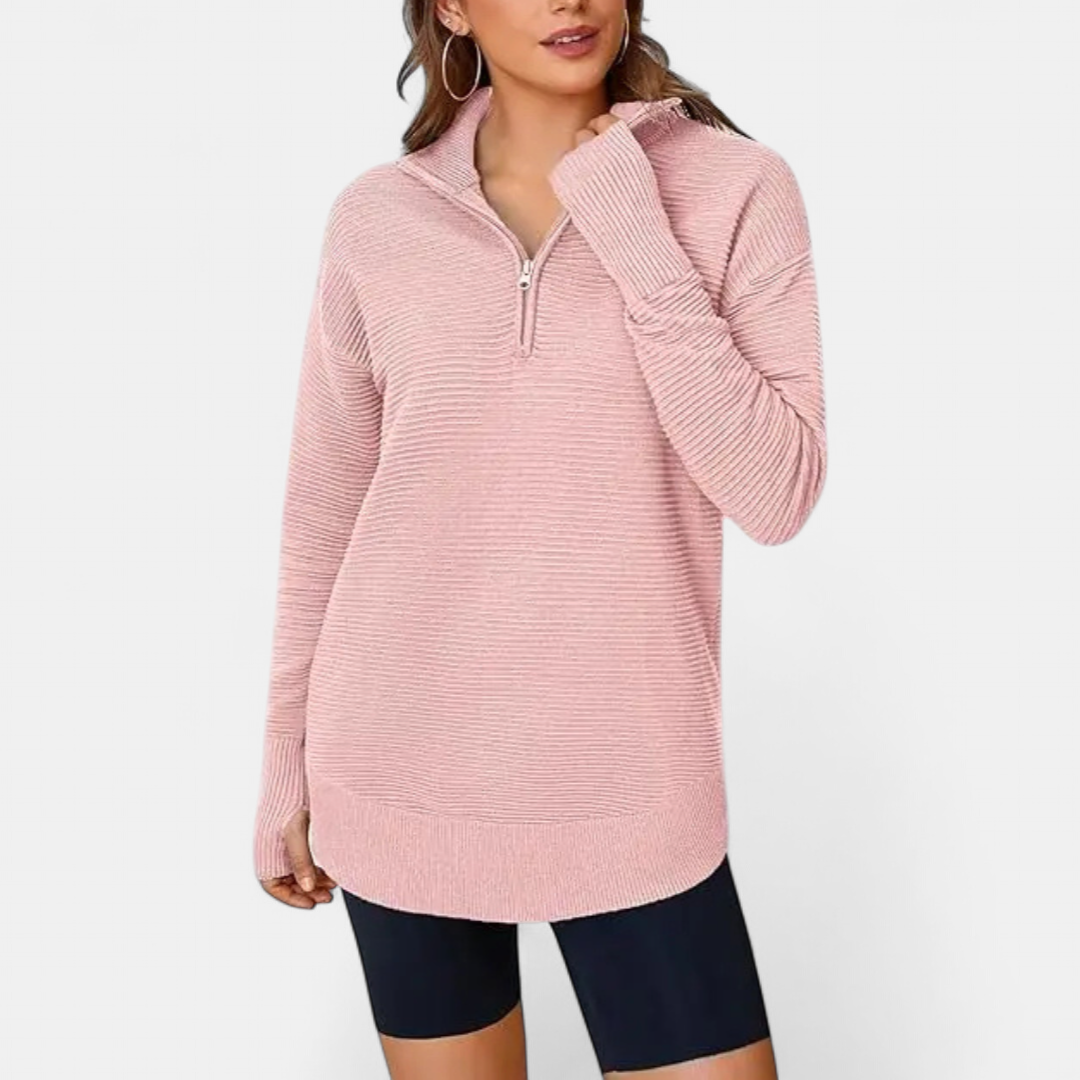 WAVERLY™ – Cozy Half-Zip Ribbed Sweater