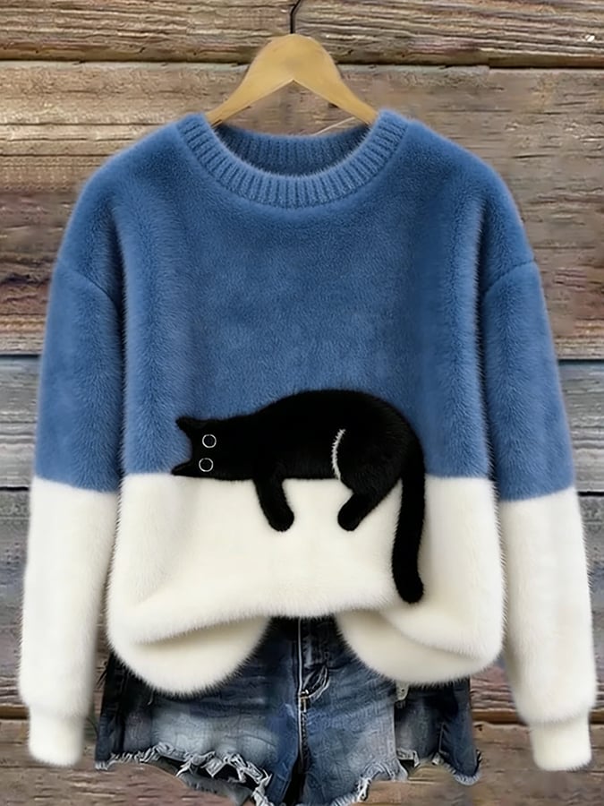 Lottie Cosy Oversized Sweater - Blue
