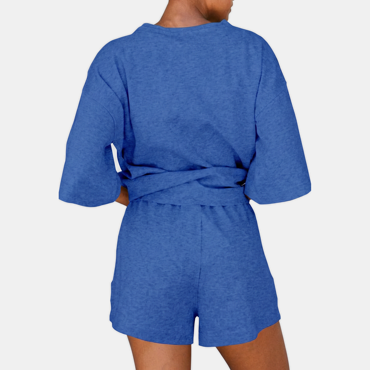 Women's Lounge Set Oversized Drop Shoulder Top and Mini Shorts