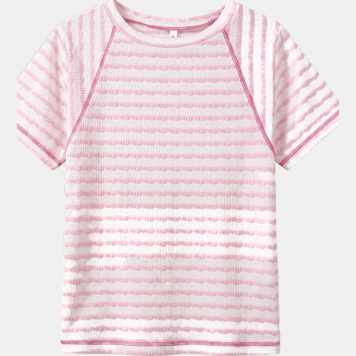 Women's Striped Crewneck Relaxed Raglan Pullover Sweatshirt