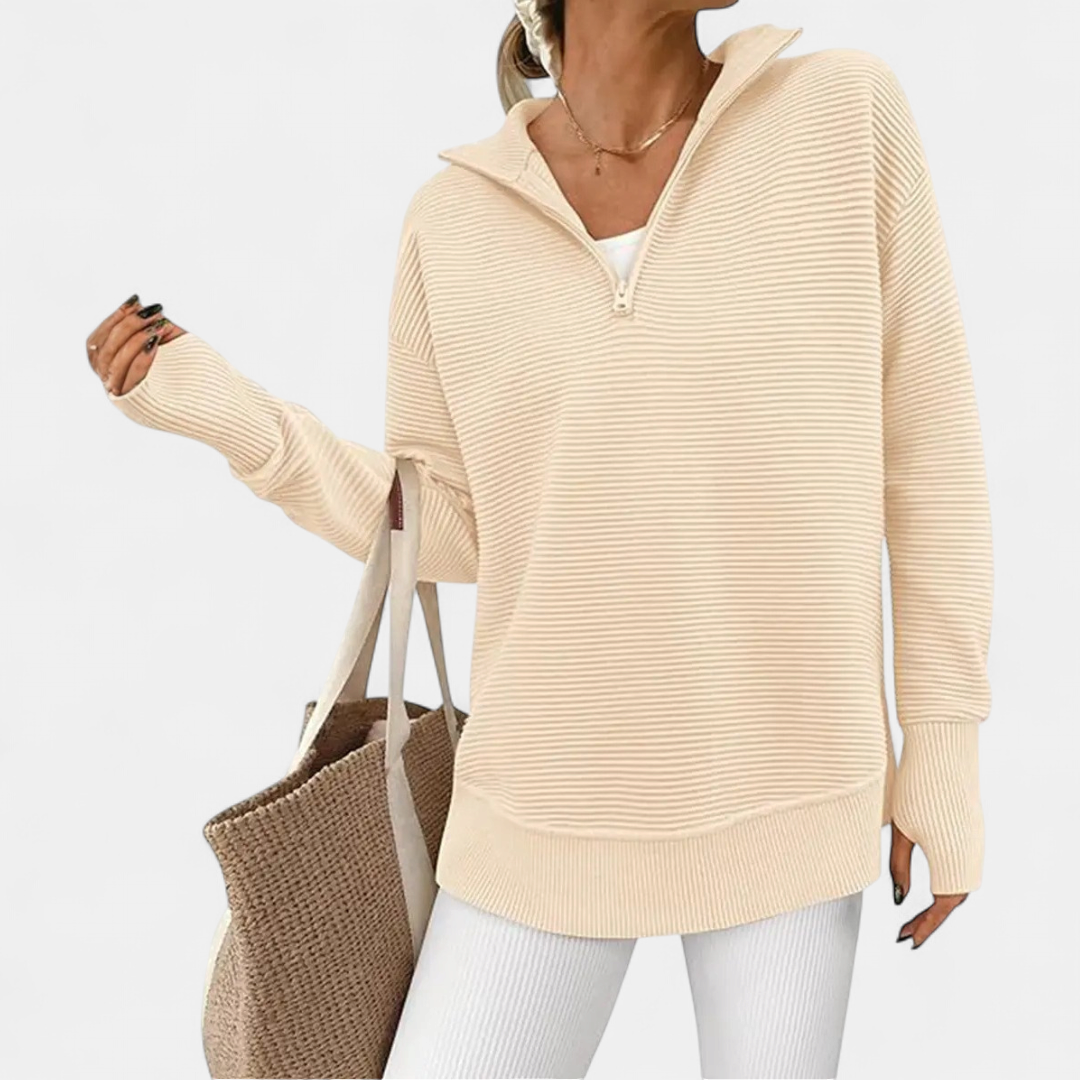 WAVERLY™ – Cozy Half-Zip Ribbed Sweater