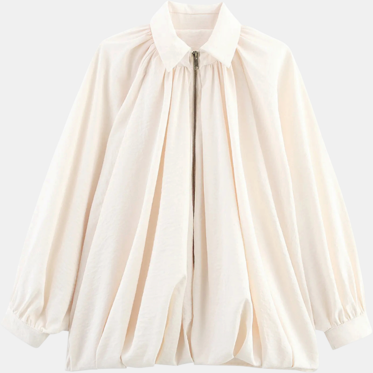 Women's Oversized Bubble Hem Batwing Bomber Jacket