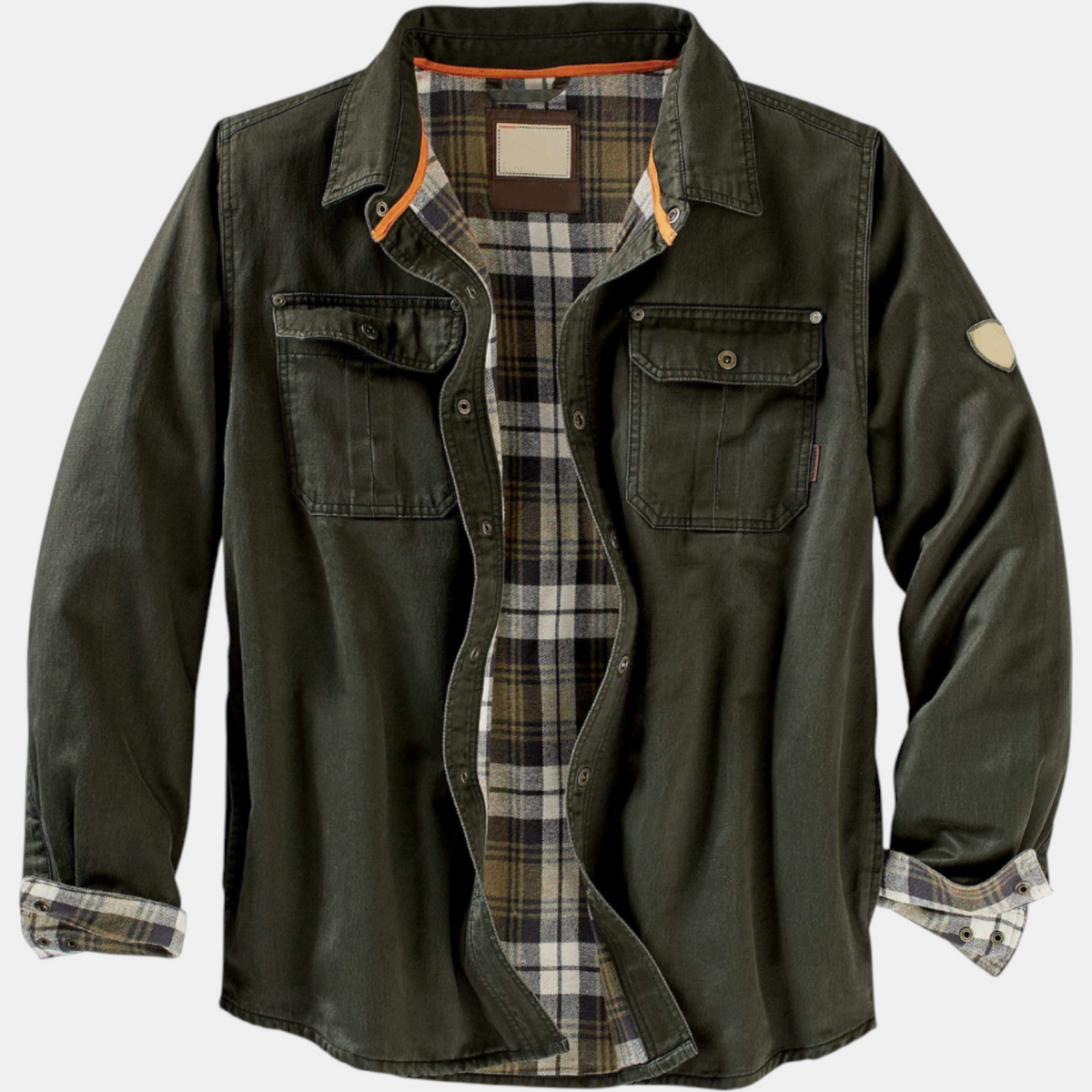 Women's Waxed Canvas Snap Button Flannel Lined Shacket