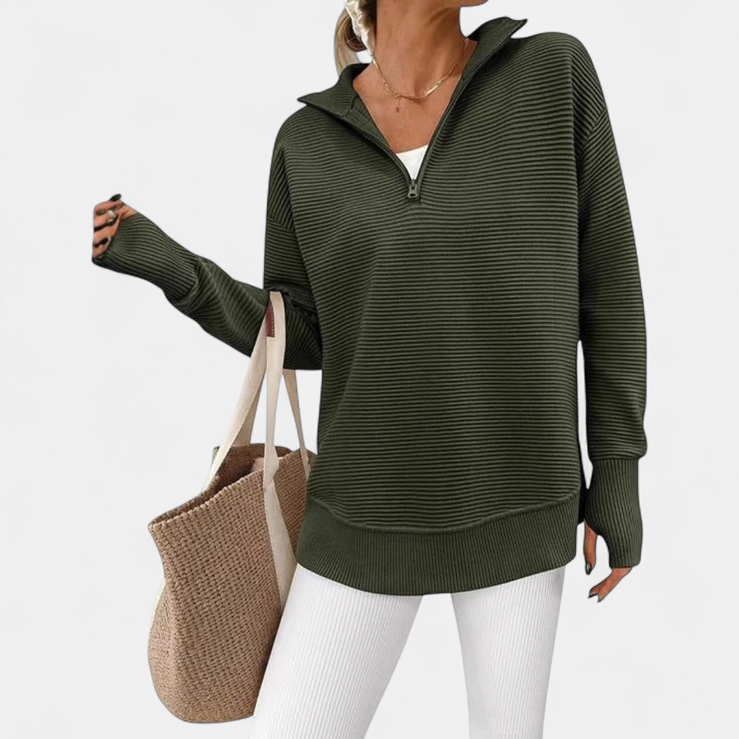 WAVERLY™ – Cozy Half-Zip Ribbed Sweater