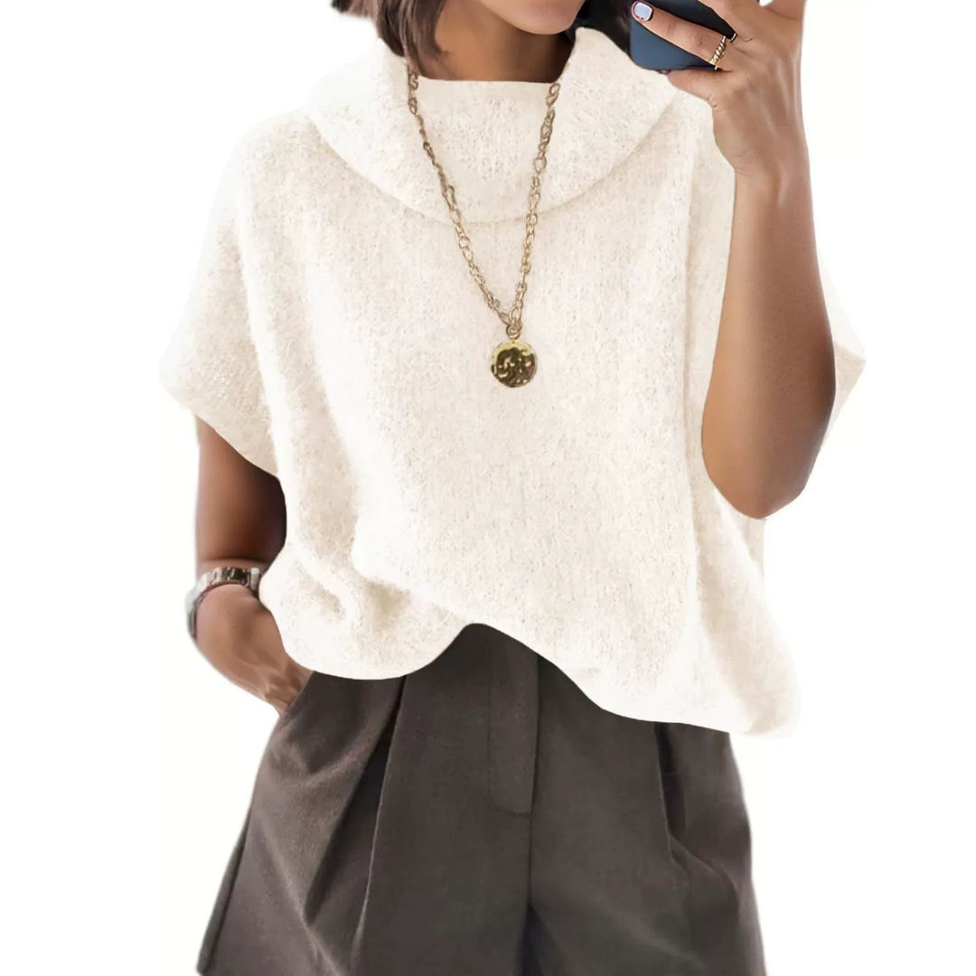 Women's Turtleneck Batwing Sleeve Oversized Knit Sweater