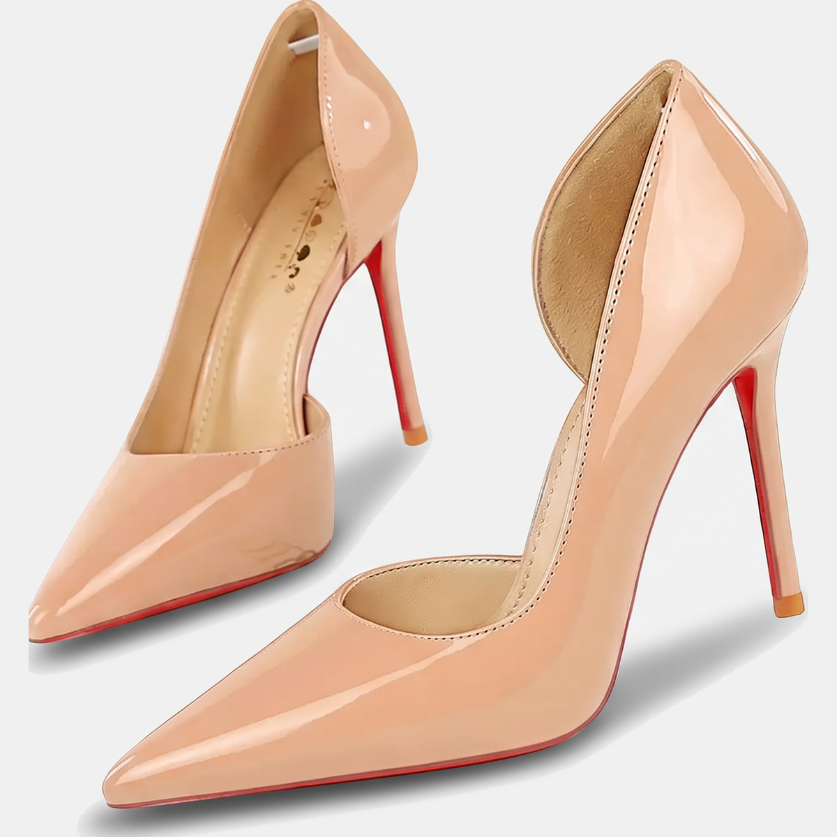 Women's Patent Leather Pointed Toe D'Orsay Stiletto Heels