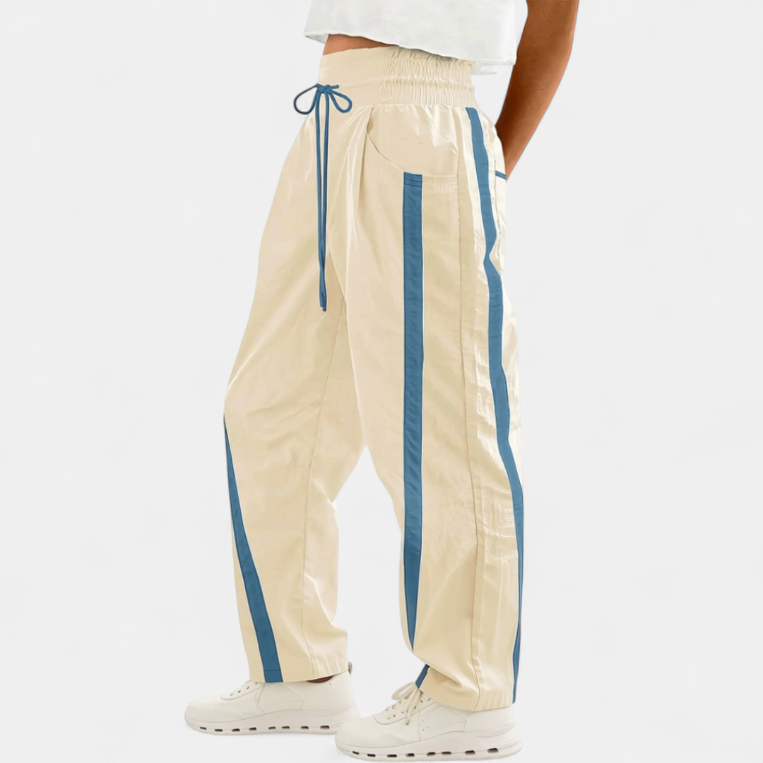 QUINN™ – Y2K Colorblock Drawstring Barrel Pants