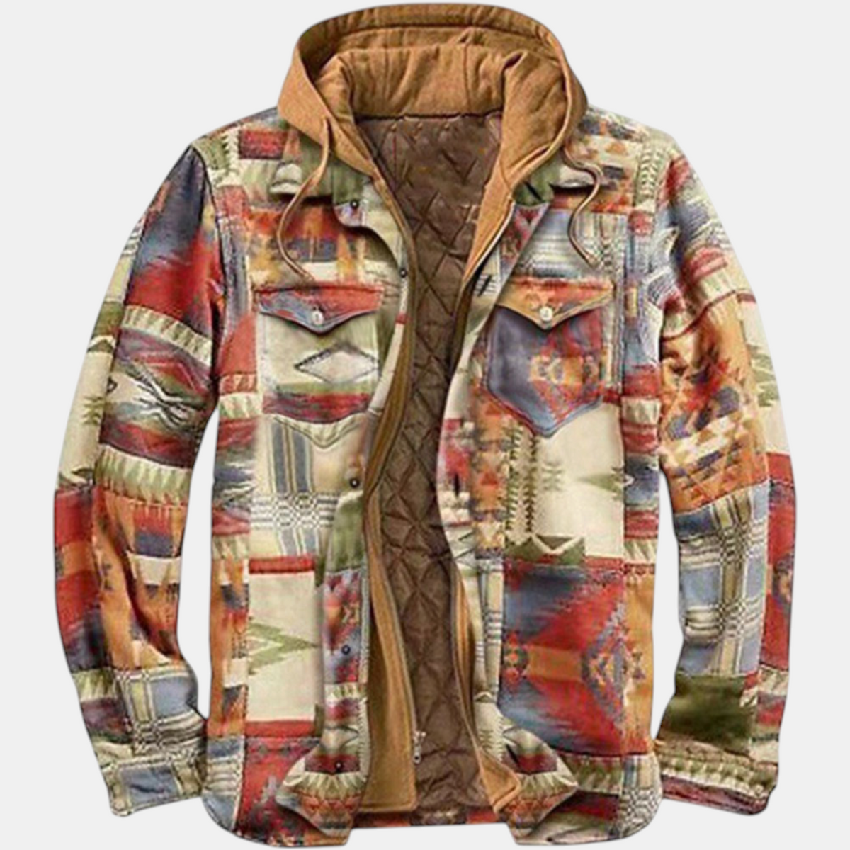 Women's Quilted Lined Hooded Flannel Shirt Jacket