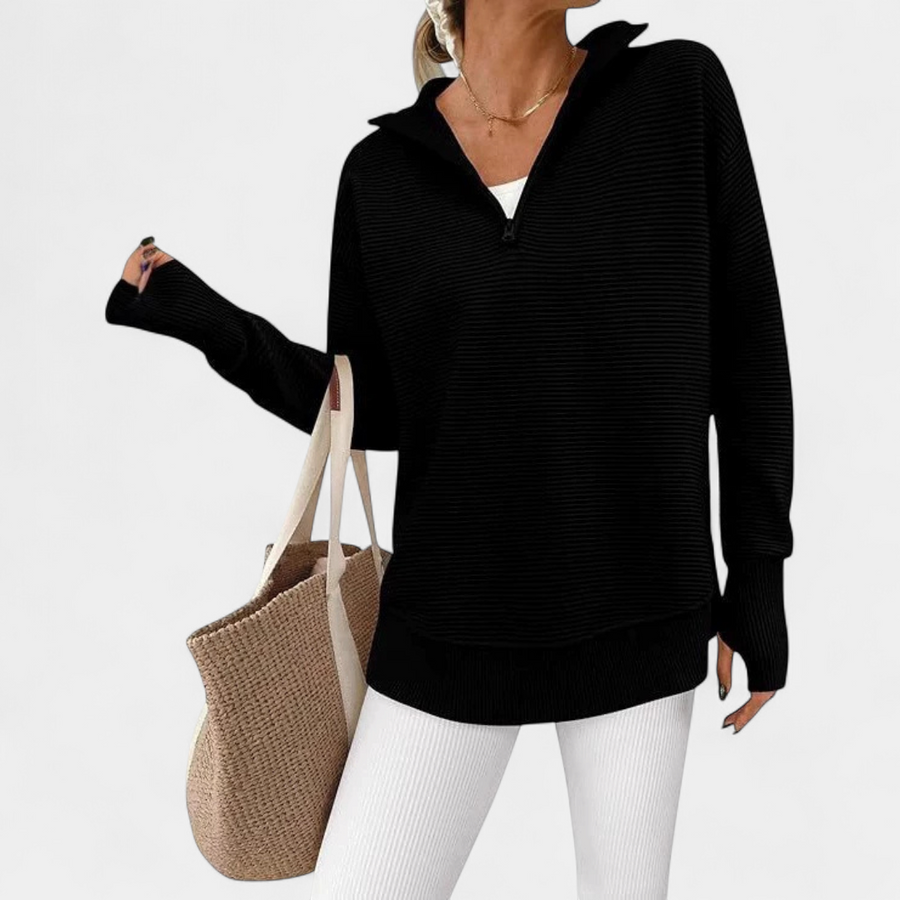 WAVERLY™ – Cozy Half-Zip Ribbed Sweater