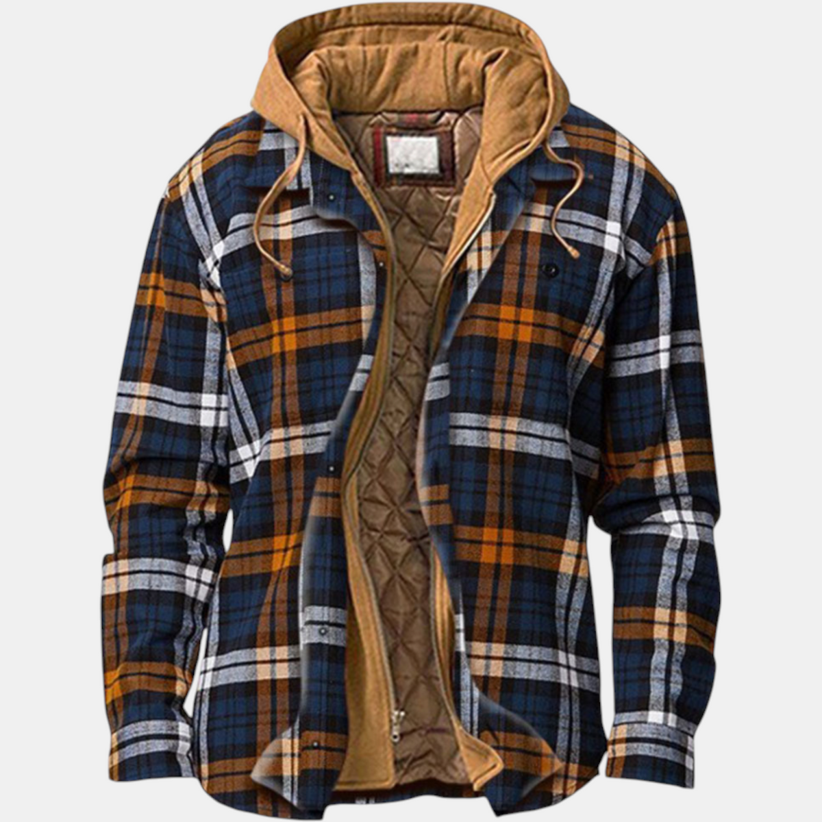 Women's Quilted Lined Hooded Flannel Shirt Jacket