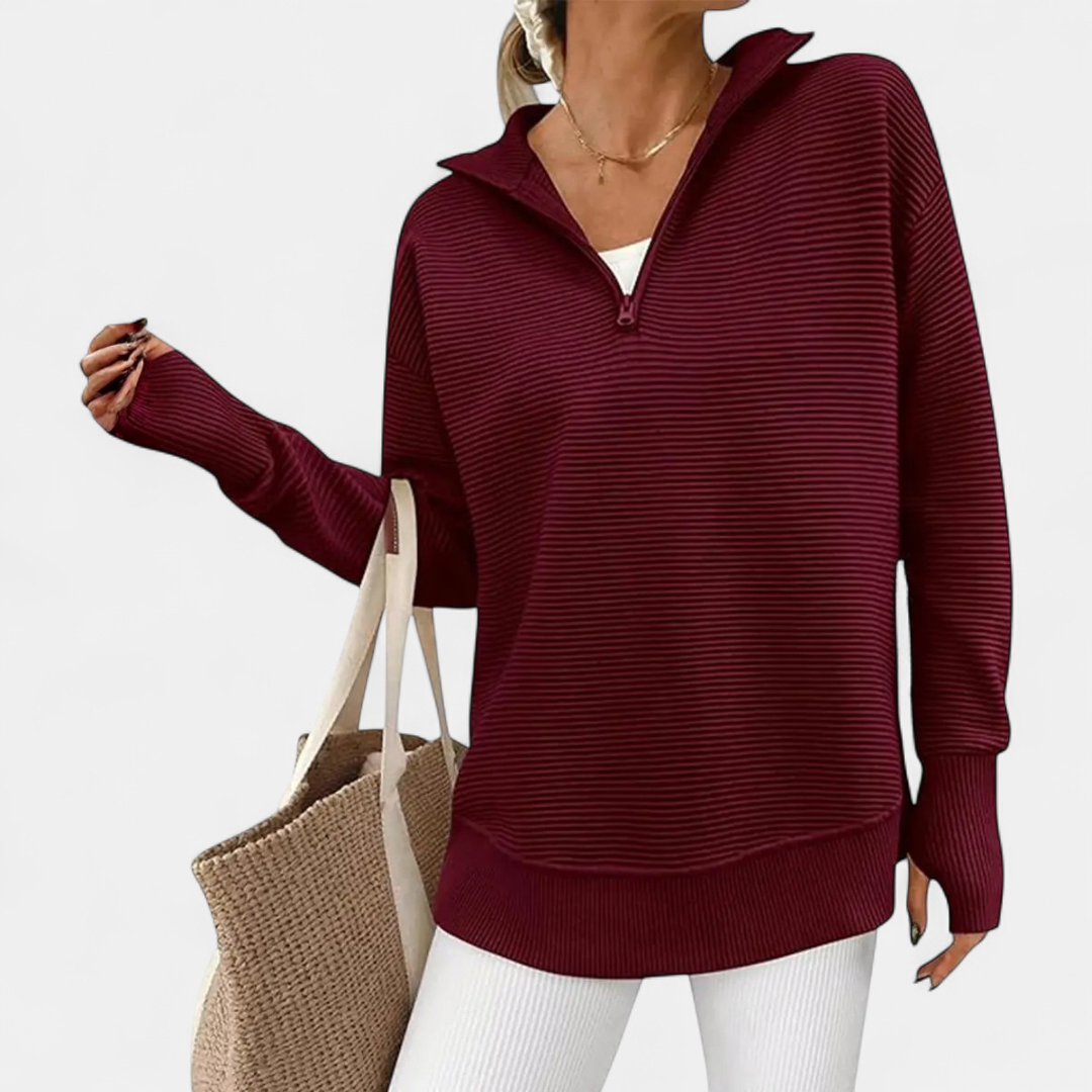 WAVERLY™ – Cozy Half-Zip Ribbed Sweater
