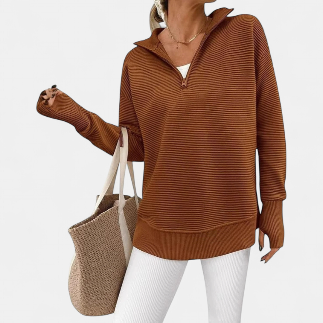 WAVERLY™ – Cozy Half-Zip Ribbed Sweater