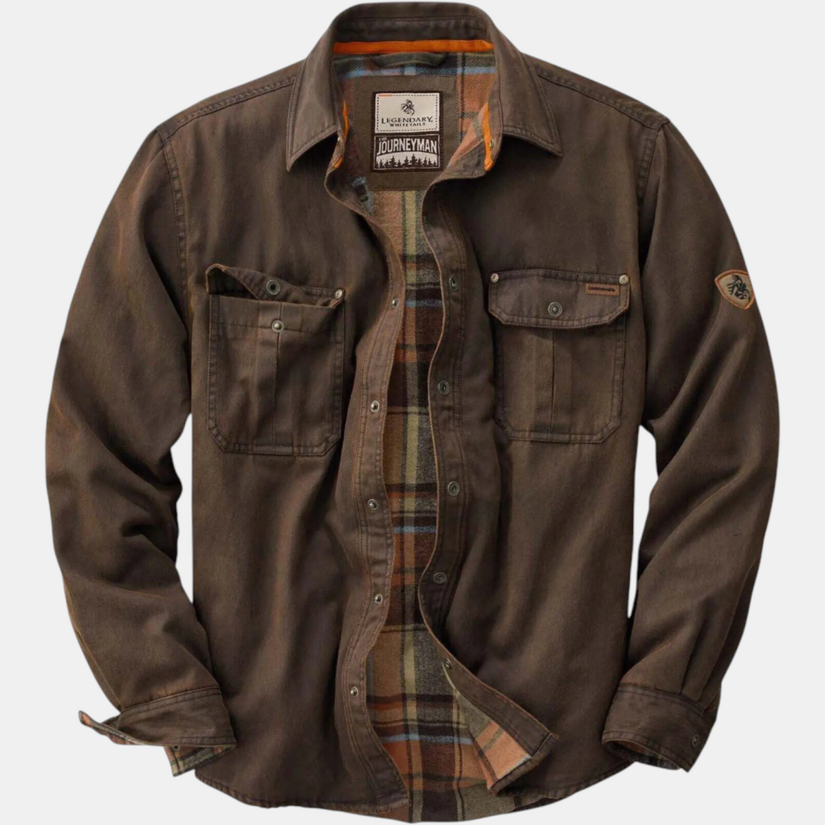 Women's Waxed Canvas Snap Button Flannel Lined Shacket