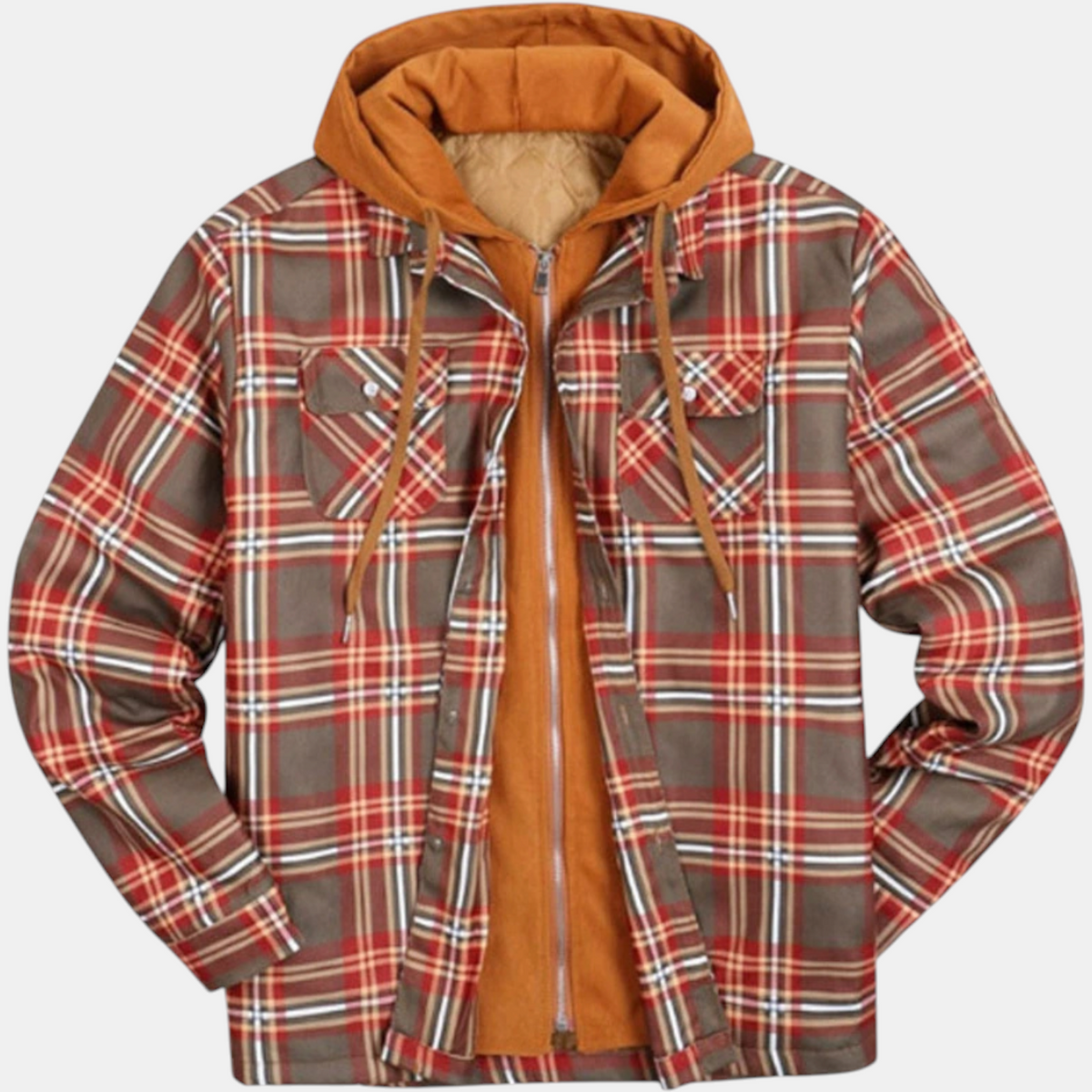 Women's Quilted Lined Hooded Flannel Shirt Jacket