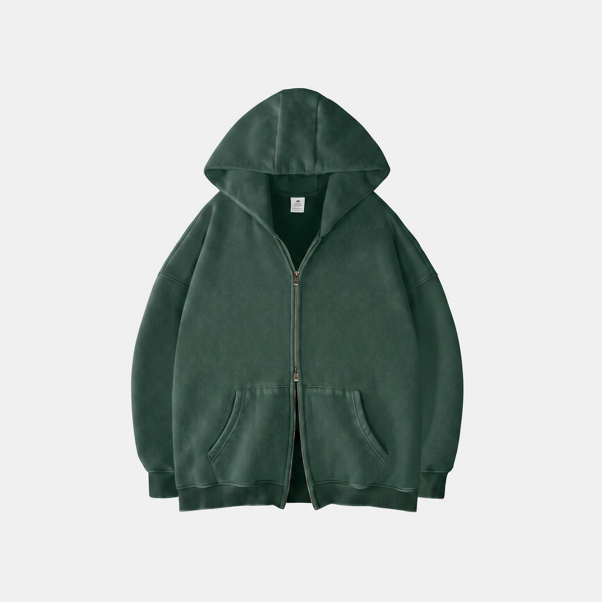 Women's Oversized Zip Up Hoodie Double Zipper Kangaroo Pocket