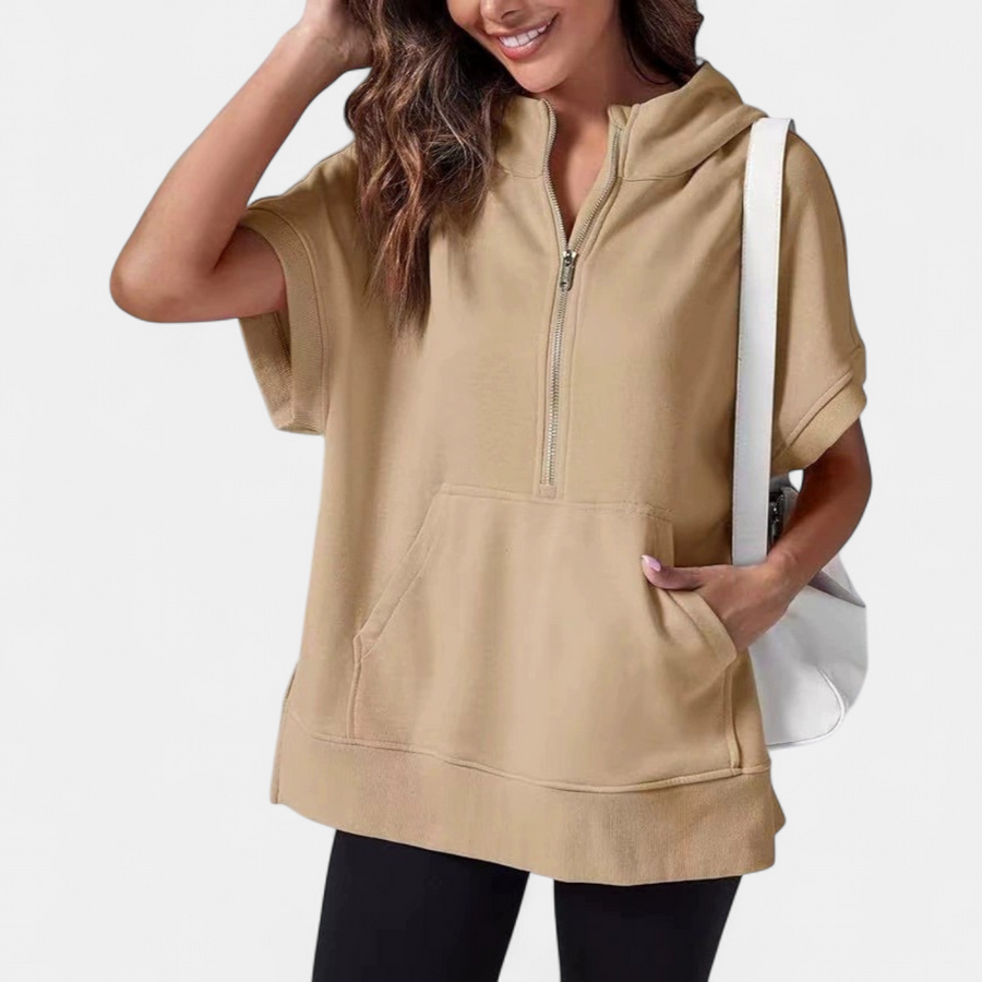 WINNIE™ – Relaxed Hooded Short-Sleeve Sweatshirt