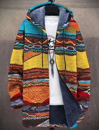 Cynthia Artful Hooded Cardigan - Retro