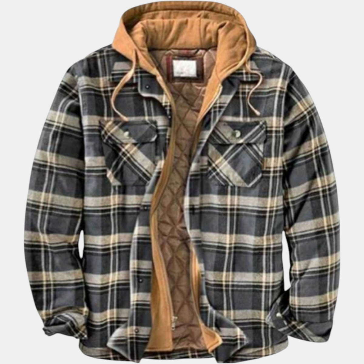 Women's Quilted Lined Hooded Flannel Shirt Jacket