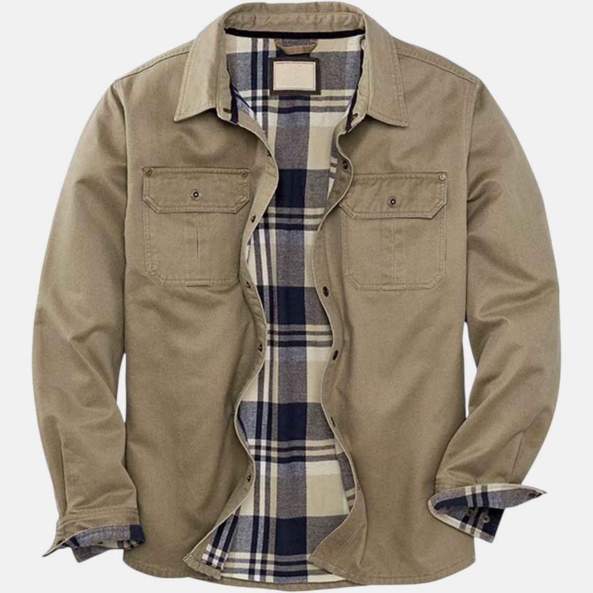 Women's Waxed Canvas Snap Button Flannel Lined Shacket