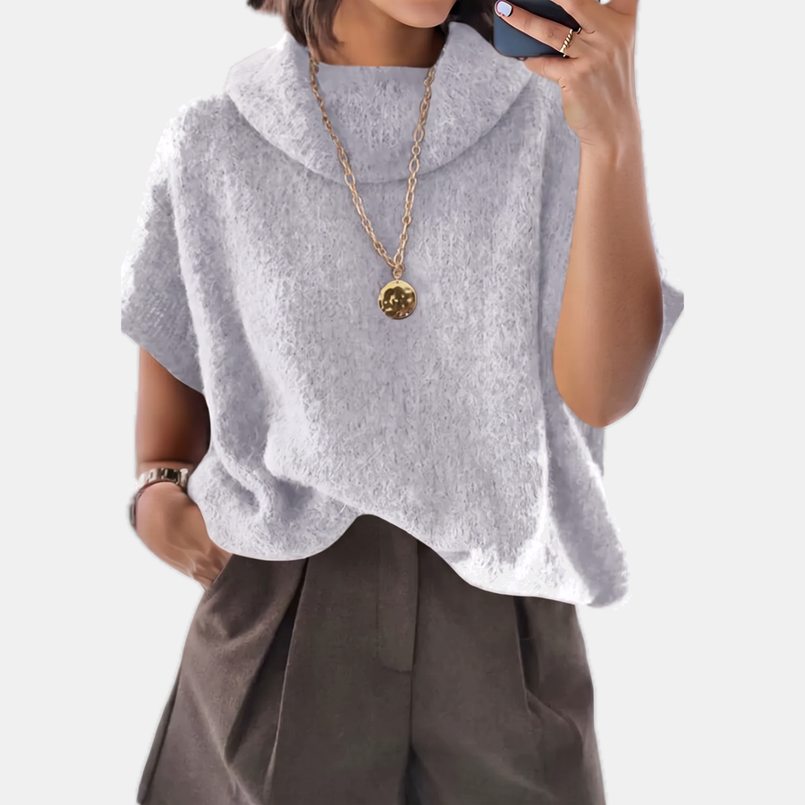 Women's Turtleneck Batwing Sleeve Oversized Knit Sweater