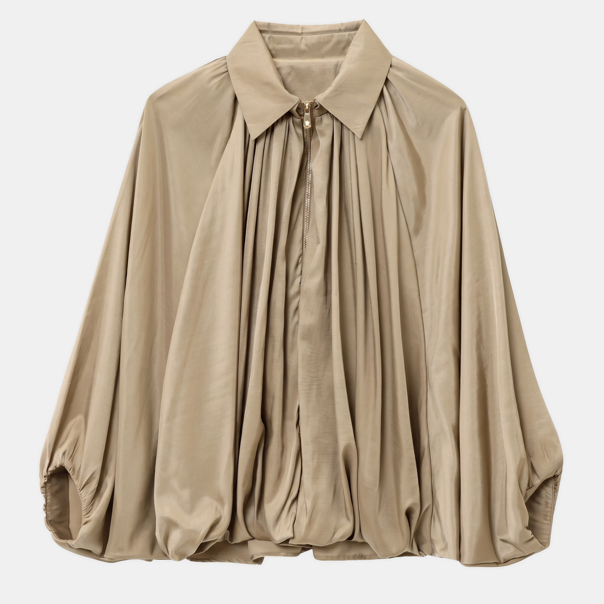 Women's Oversized Bubble Hem Batwing Bomber Jacket