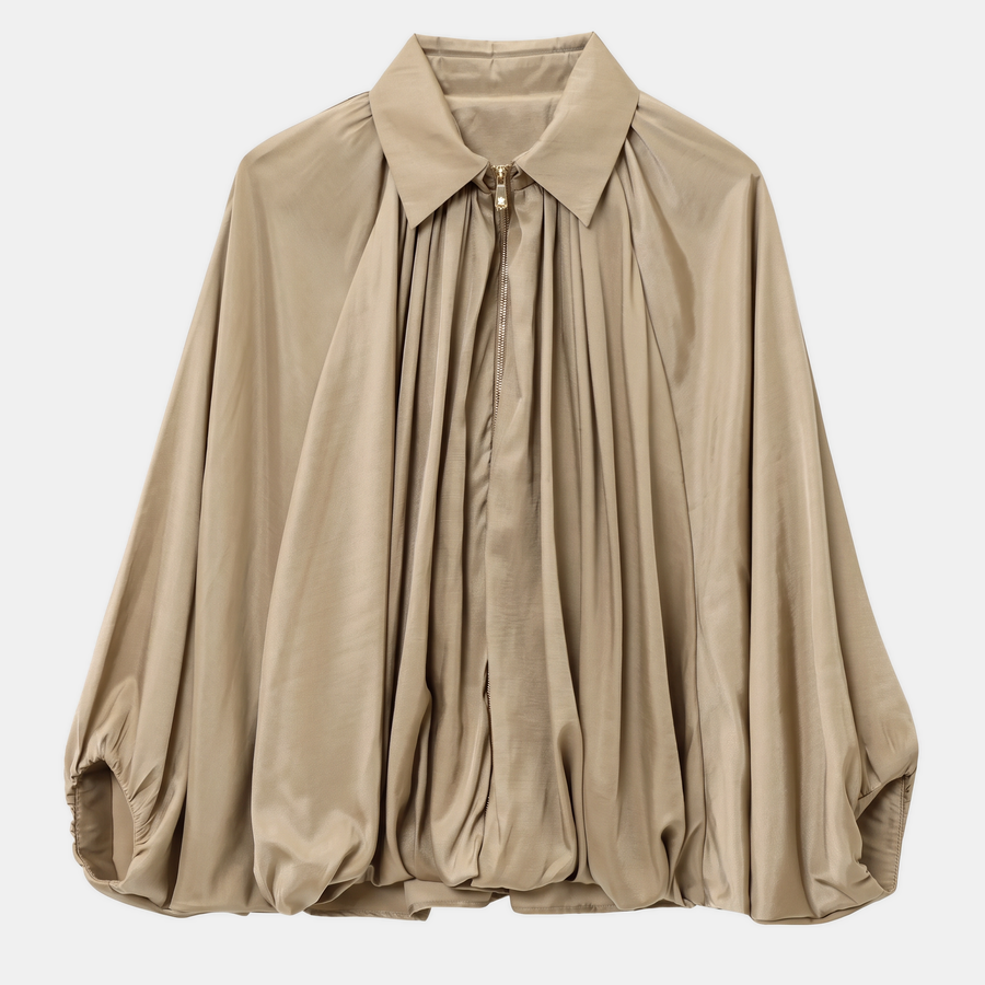 Women's Oversized Bubble Hem Batwing Bomber Jacket