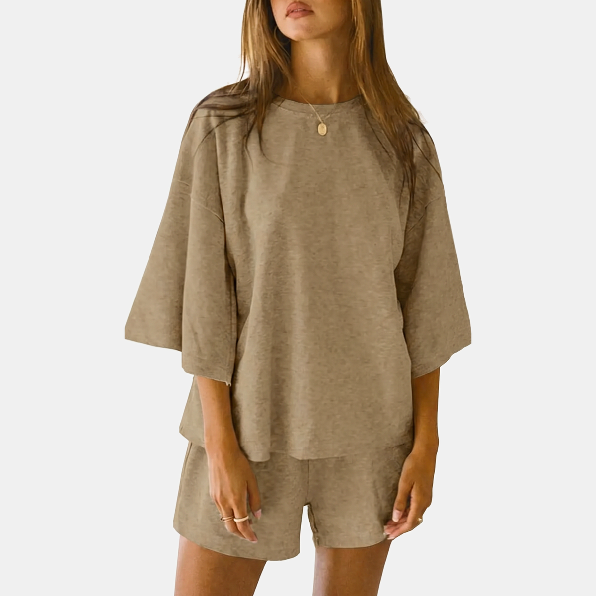 Women's Lounge Set Three Quarter Sleeve Top and Shorts