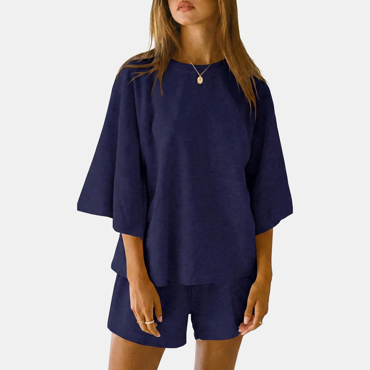 Women's Lounge Set Three Quarter Sleeve Top and Shorts