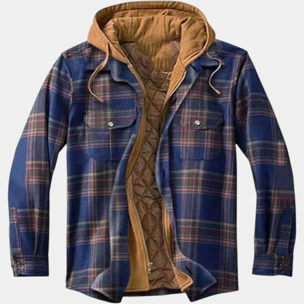 Women's Quilted Lined Hooded Flannel Shirt Jacket