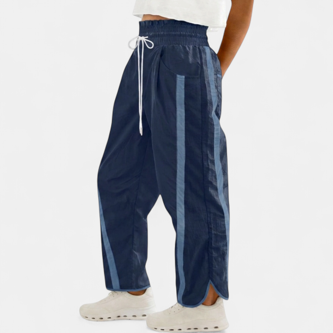 QUINN™ – Y2K Colorblock Drawstring Barrel Pants