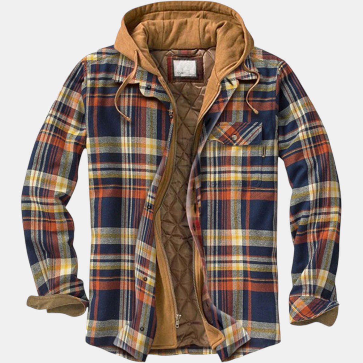 Women's Quilted Lined Hooded Flannel Shirt Jacket
