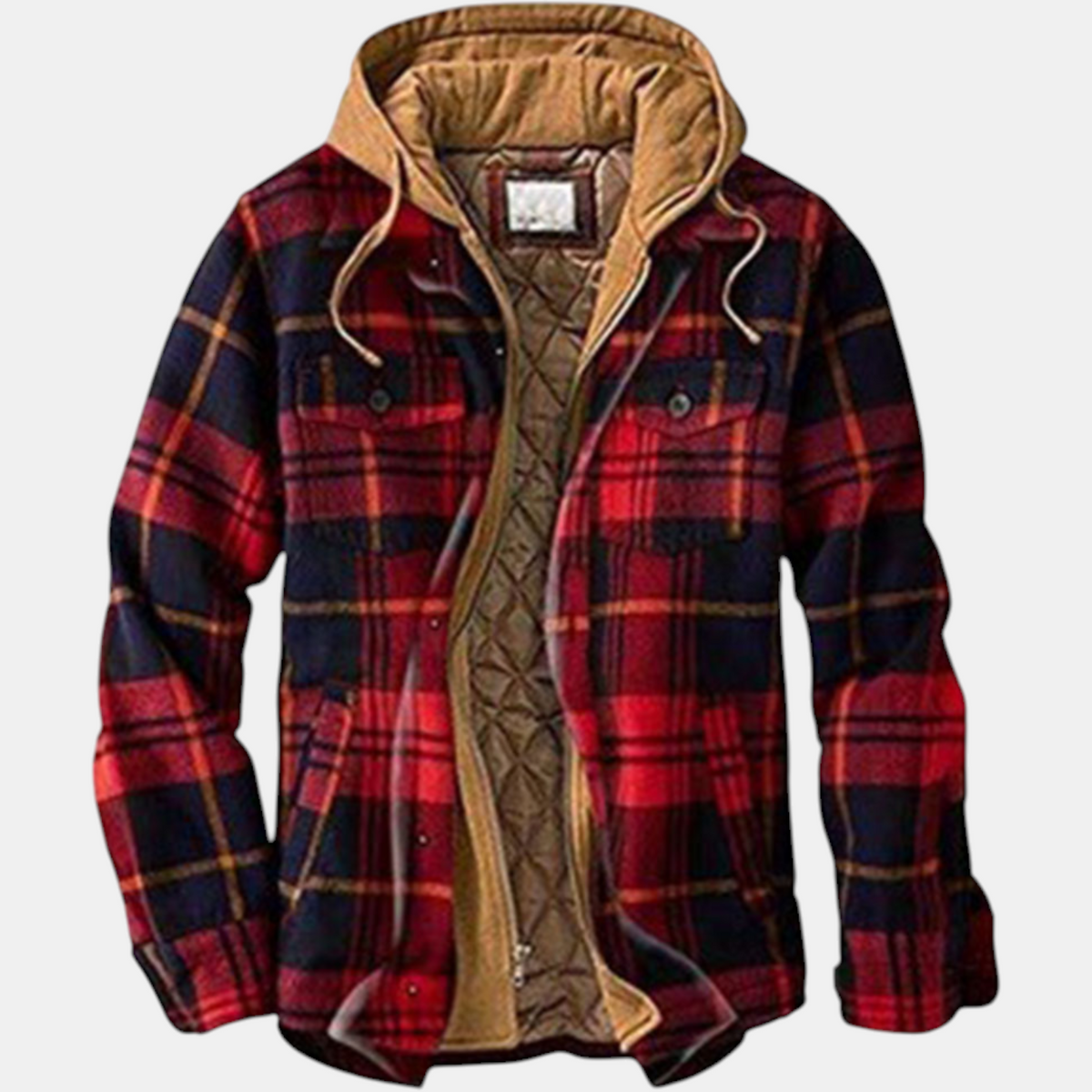 Women's Quilted Lined Hooded Flannel Shirt Jacket